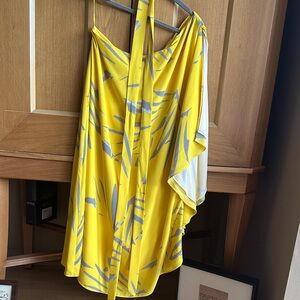 HALSTON Heritage one shoulder dress with belt. NEW W TAGS